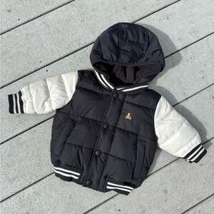 Baby Gap Varsity black and white puffer jacket size 0-6 months